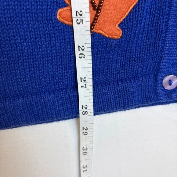 Quacker Factory Royal Blue Garden Spring Cardigan Sweater Womens Large Grandma - Picture 3 of 8